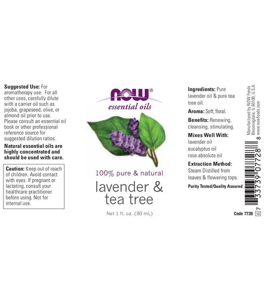 NOW Lavender & Tea Tree 60/40 Oil Blend 1 oz at EverydayYoga.com