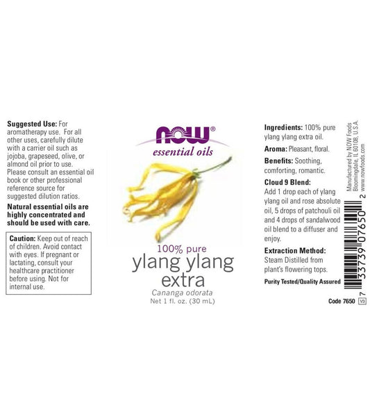 NOW 100% Pure Ylang Ylang Essential Oil 1 oz at