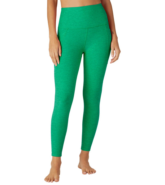 Beyond Yoga Spacedye Outlines High Waisted Midi Legging in Green Grass &  Cloud White