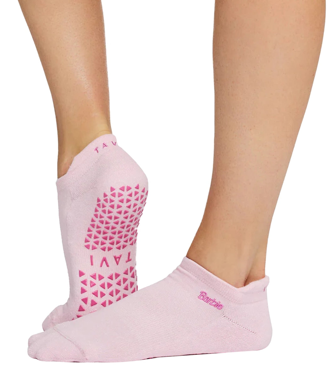 Yoga Pilates Grip Socks Small/Medium Hot Pink with Multi-Color Toes