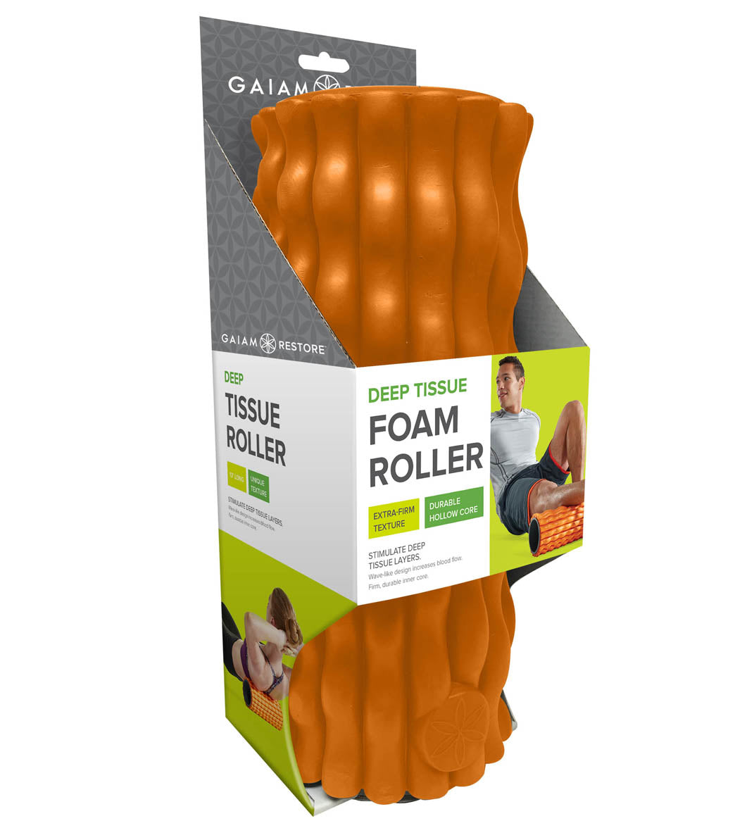 Gaiam Restore Rouleau de massage musculaire pour tissus profonds Gris Gaiam Restore Rouleau de massage musculaire pour tissus profonds Gris