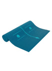 Everyday Yoga Kids Yoga Mat in blue, featuring playful paw print and leaf designs, ideal for children's yoga practice. This durable and non-slip mat provides a safe and comfortable surface for young yogis. Perfect for enhancing balance and flexibility during yoga sessions.
