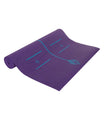 Everyday Yoga Kids Yoga Mat in Plum features a playful blue print, ideal for children's yoga sessions. This durable and non-slip mat enhances comfort and stability during practice. Perfect for young yogis, ensuring a safe and enjoyable experience.