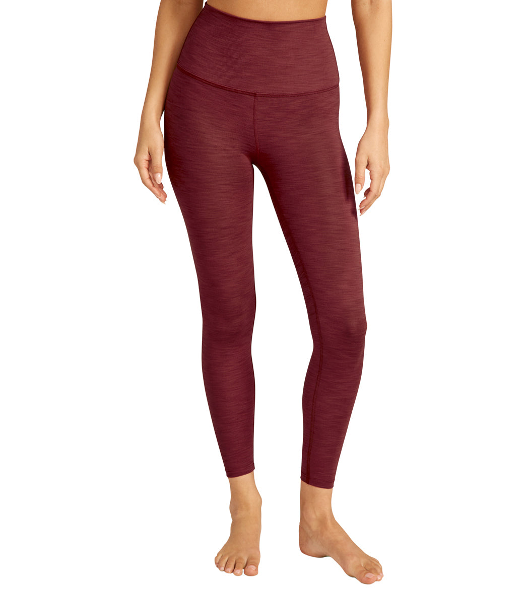 Beyond Yoga Heather Rib High Waisted 7/8 Yoga Leggings at EverydayYoga.com  - Free Shipping
