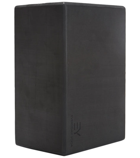 Black foam yoga block by Everyday Yoga, designed to support and enhance your yoga practice. This durable and lightweight block provides stability and balance in various poses. Ideal for yogis seeking to improve flexibility and alignment.