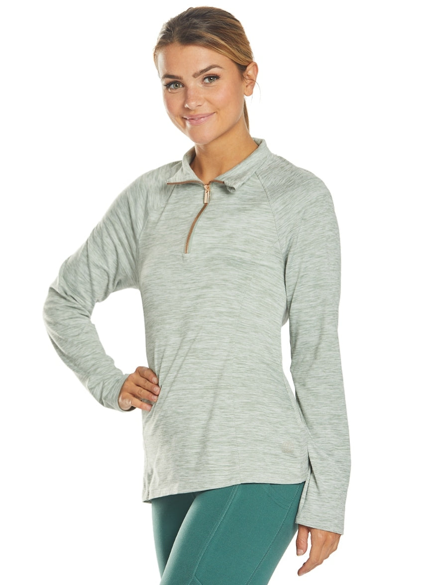 Chemise D'entraînement Logan 1/4 Zippée Ivy Heather Pour Femme – R.J. Classics
