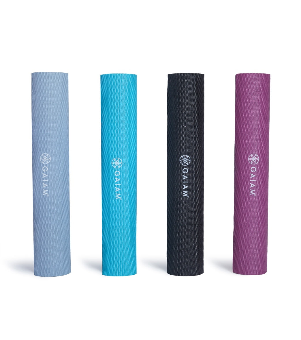 Gaiam Yoga Kit Principianti - Tappetino 4mm, Cinghia, Mattone E Guida Teal - Inizia Ora!