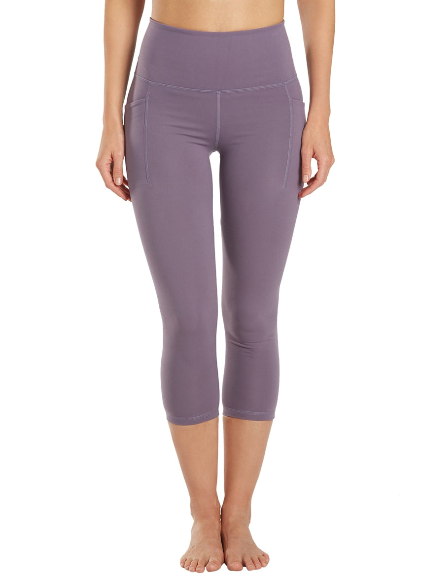 Everyday Yoga Uphold Solid High Waisted Capri Leggings With Pockets 21