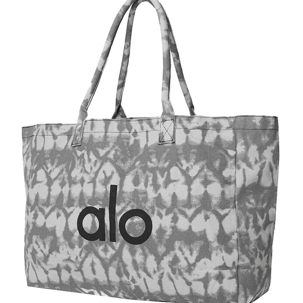 Alo Yoga Grey Tie Dye Canvas Tote Bag – Large Shopper For Gym, Travel, Carryall – NWT