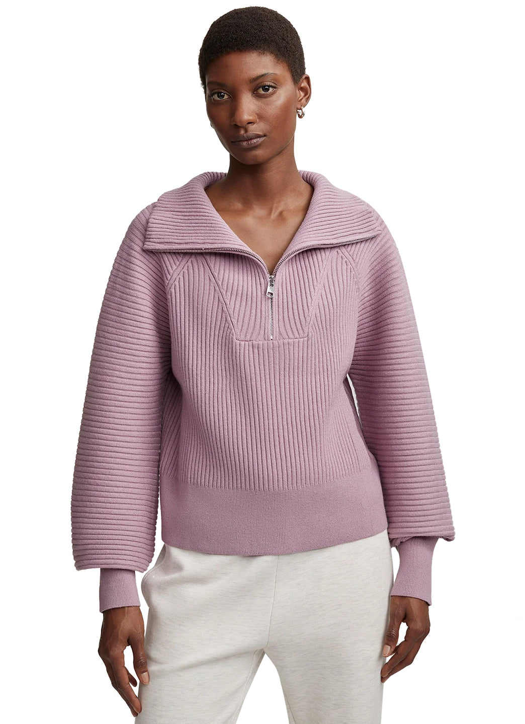 Varley Reid Half Zip Knit Sweater at YogaOutlet.com - Free