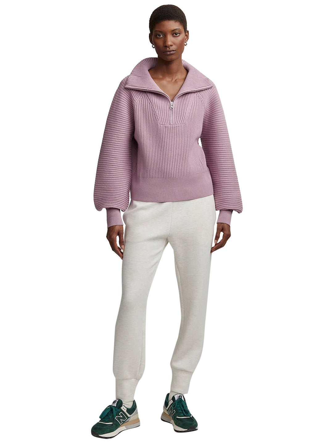 Varley Reid Half Zip Knit Sweater at YogaOutlet.com - Free