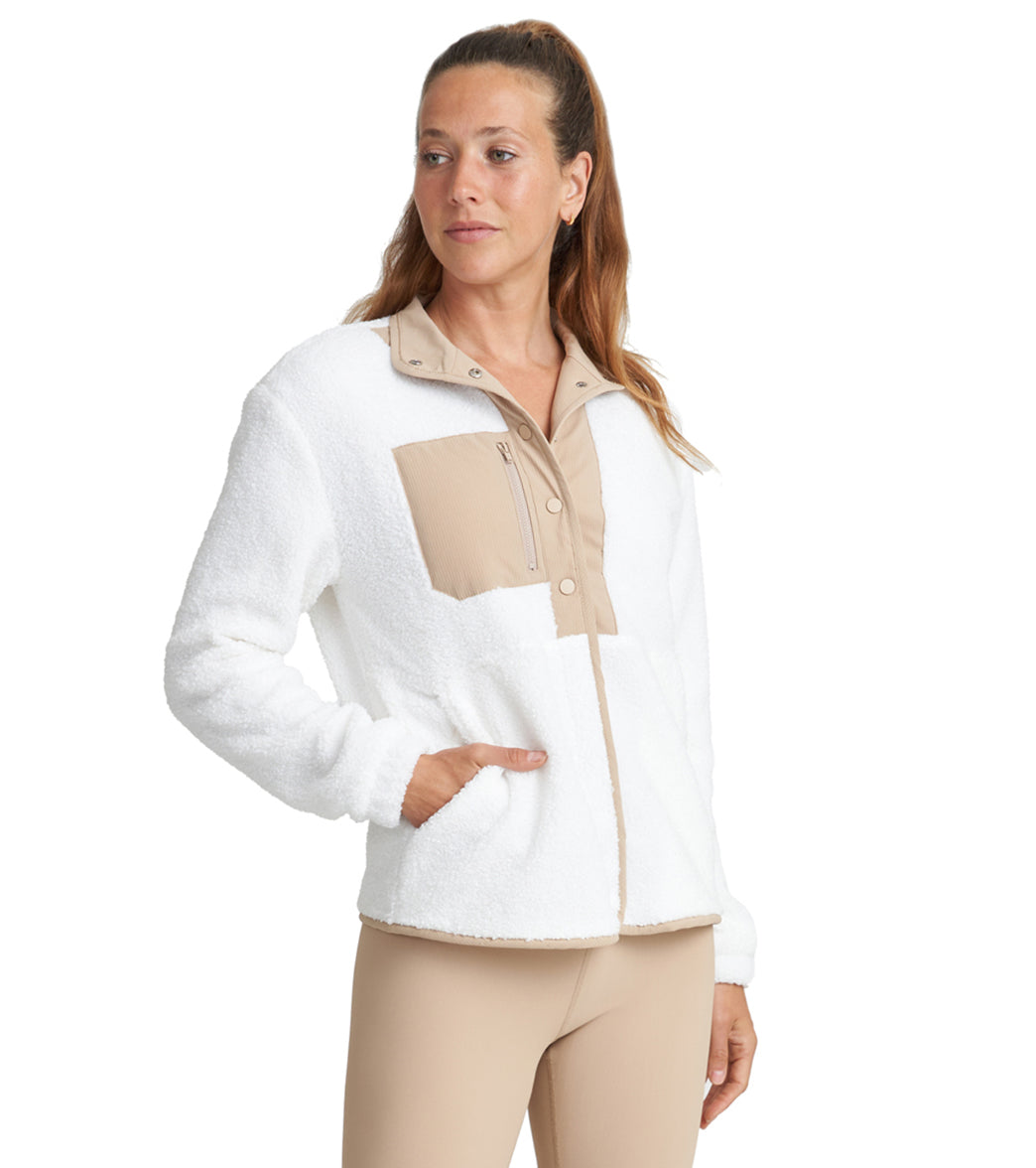 Thrive Societe Sherpa Snap Jacket at YogaOutlet.com - Free