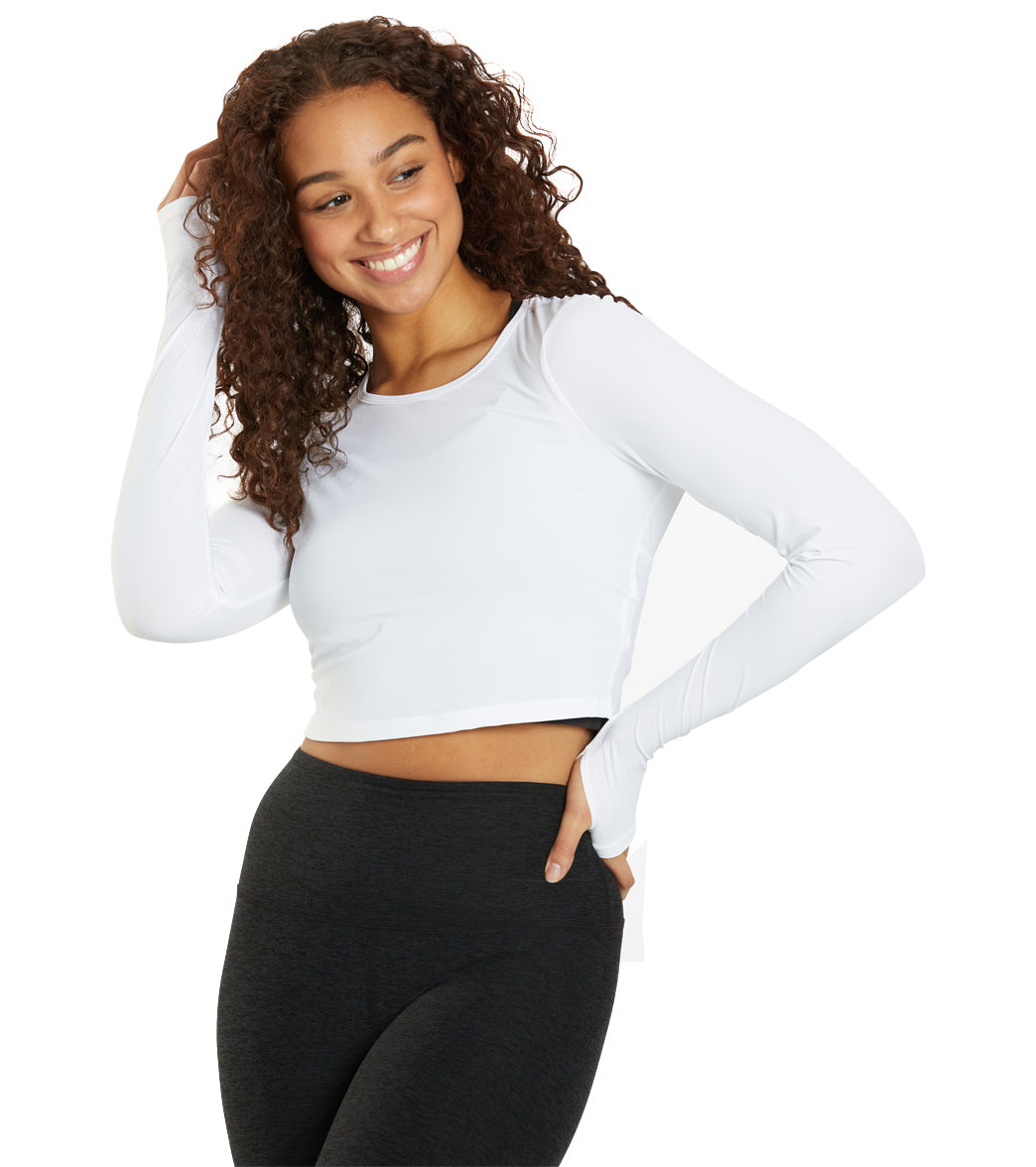 Beyond Yoga Performance Knit Resilient Cropped Pullover at