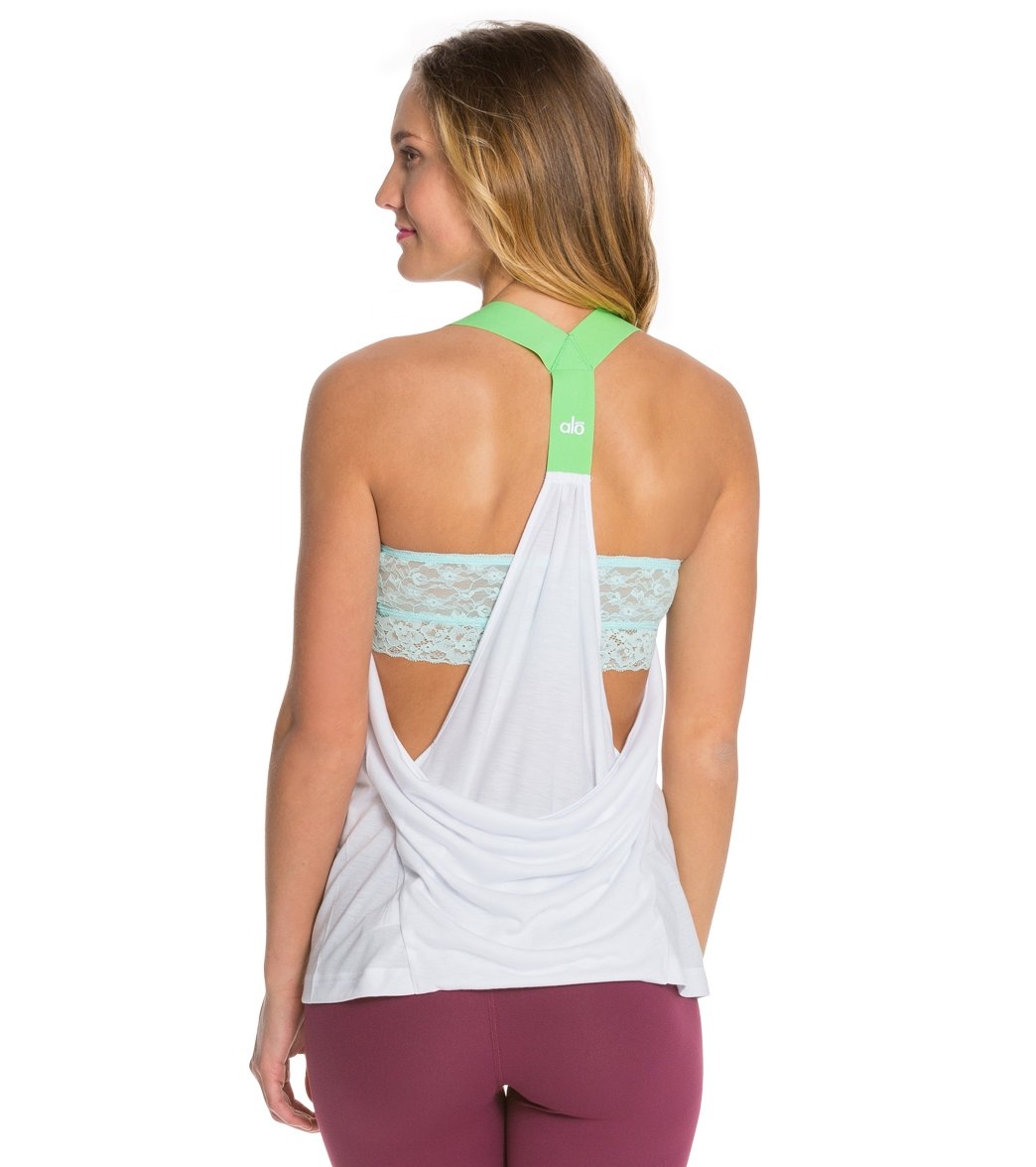 Alo Yoga Raya Draped Back Yoga Tank Top at YogaOutlet.com