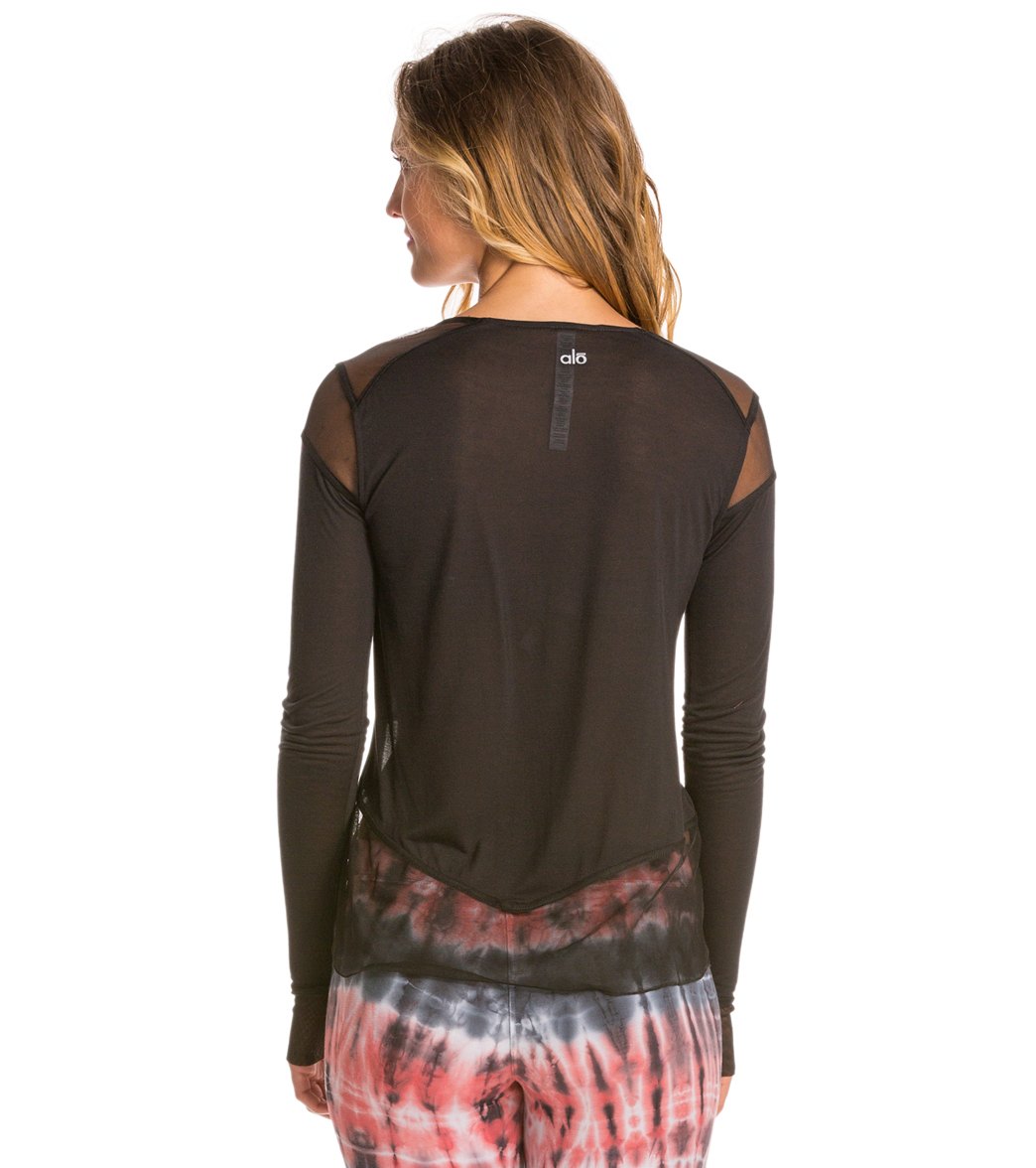 Alo Sheer Panel Long Sleeve Top at YogaOutlet.com – EverydayYoga.com