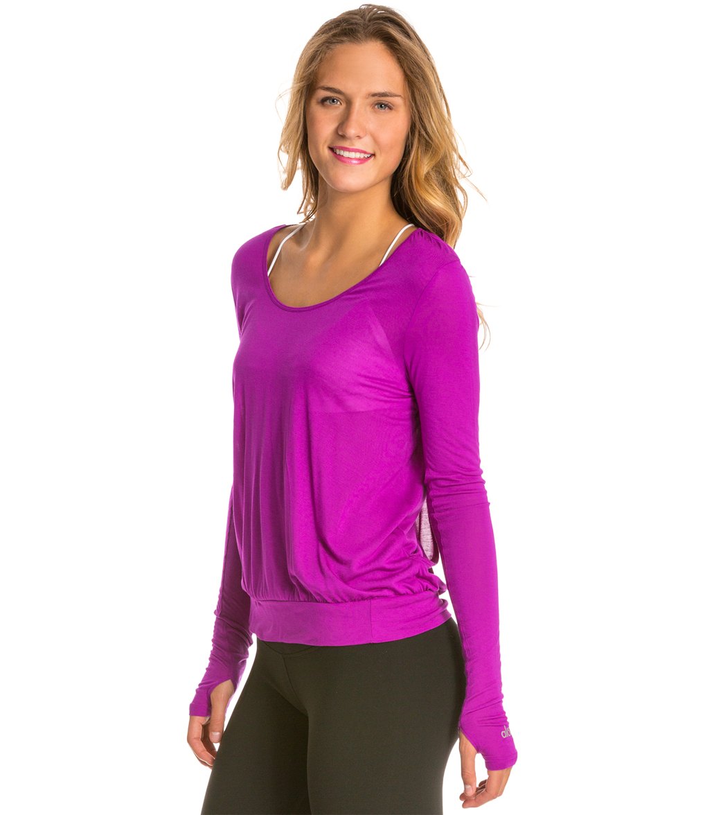 Alo Yoga Yoga Tops Long Sleeve Alo Cutout Back Long Sleeve Yoga Shirt