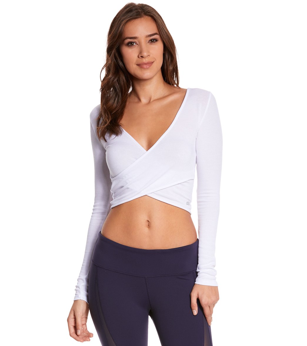 Alo Yoga Amelia Long Sleeve Yoga Crop Top at YogaOutlet.com - Free