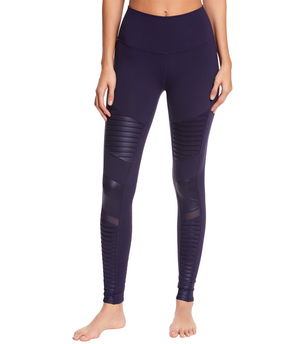 alo YOGA ハイウエスト MOTO レギンス Alo Yoga High Waist Moto Yoga Leggings at YogaOutlet.com - Free
