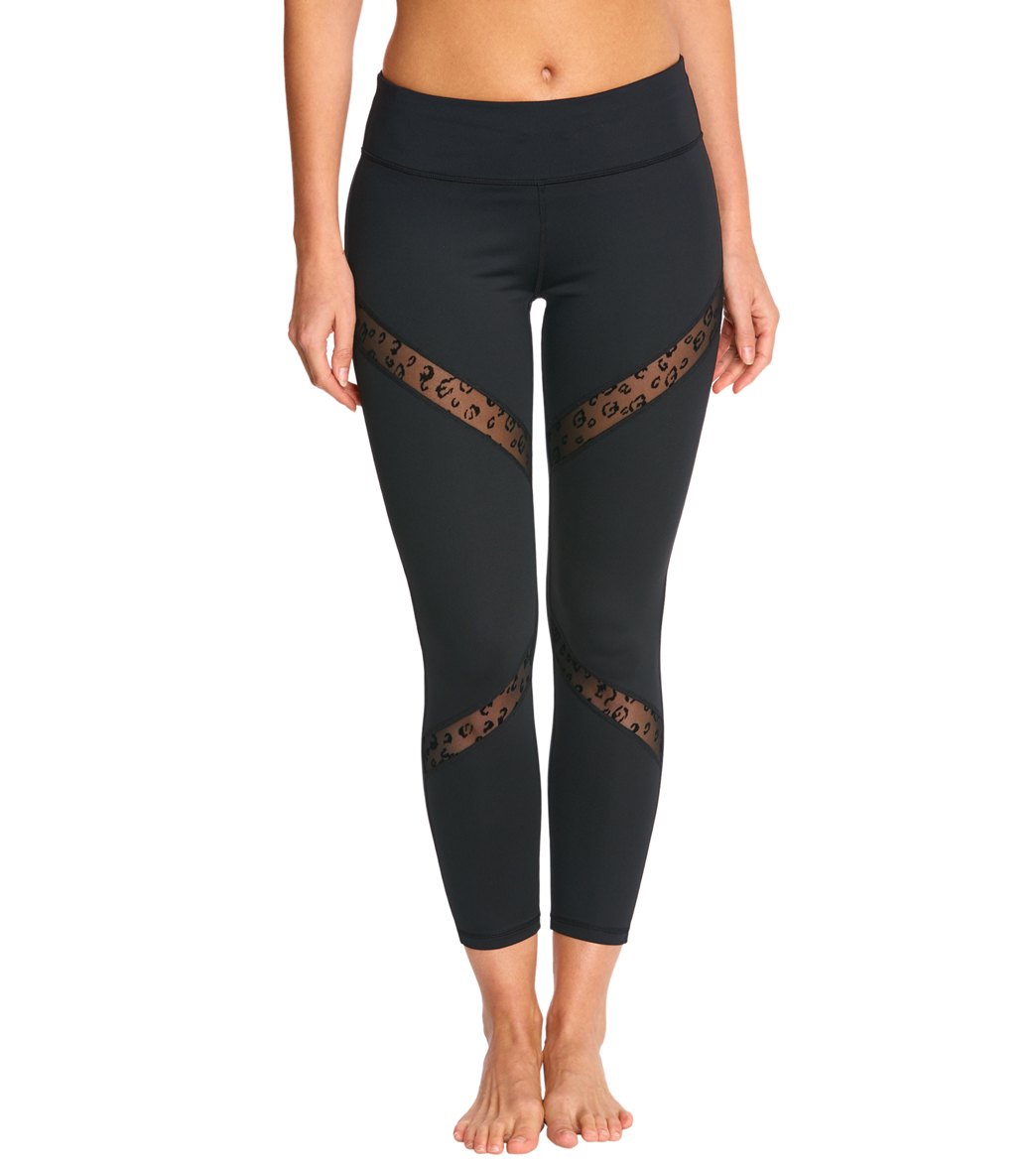 Betsey Johnson Performance Leopard Mesh Peekaboo Yoga Leggings at  EverydayYoga.com