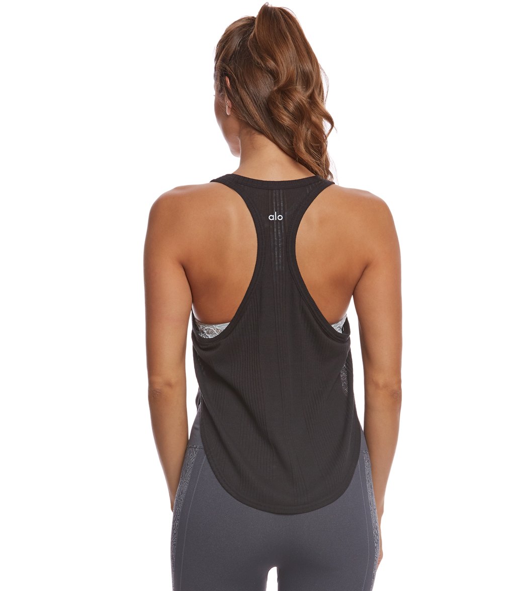 Alo Yoga Side Slit Flowy Yoga Tank Top at YogaOutlet.com - Free