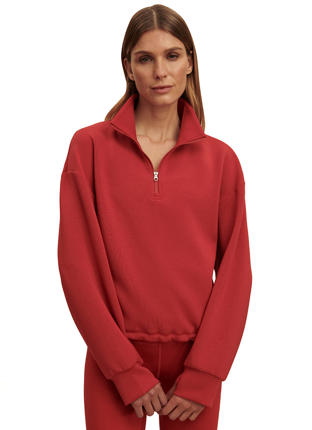 Varley Sian Cropped Half Zip Midlayer Pullover at YogaOutlet.com