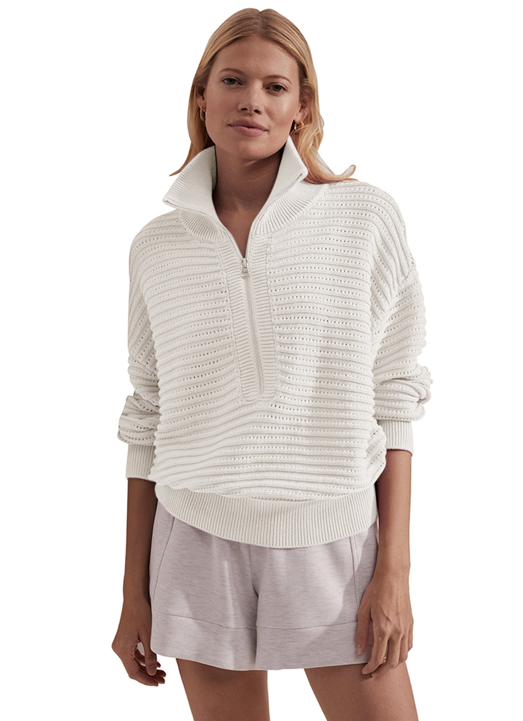 Varley Tara Pointelle Half Zip at YogaOutlet.com - Free Shipping