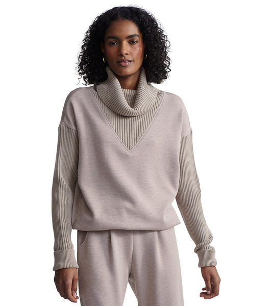 Varley Hannah Cowl Neck Sweat in Egret main image 1