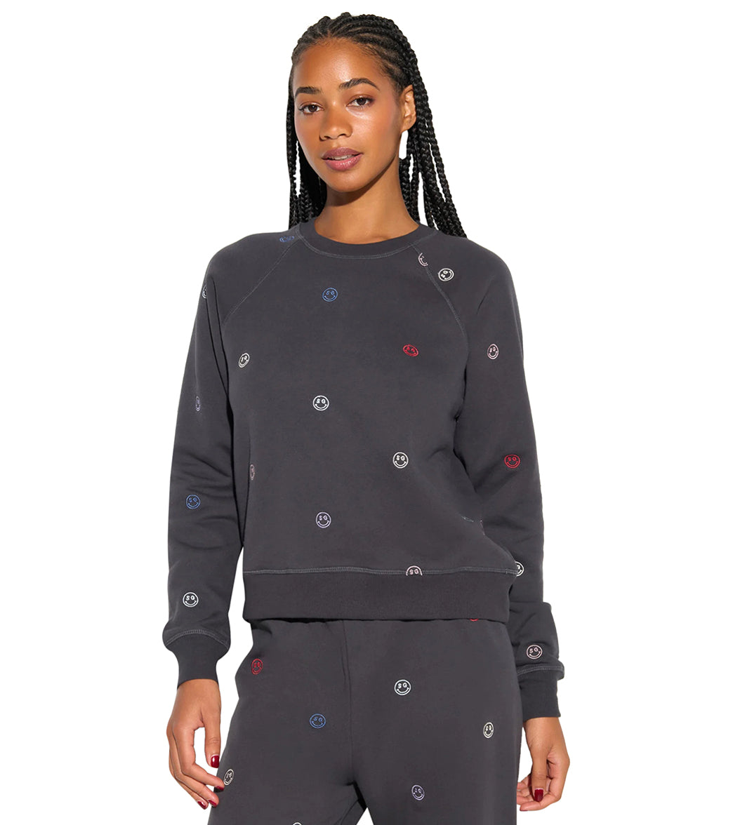 (取寄) スピリチュアル ギャングスター レディース オール スマイルズ フォーエバー コージー クルー Spiritual Gangster women All Smiles Forever Cozy Crew Vintage Black Spiritual Gangster All Smiles Forever Cozy Crew at EverydayYoga