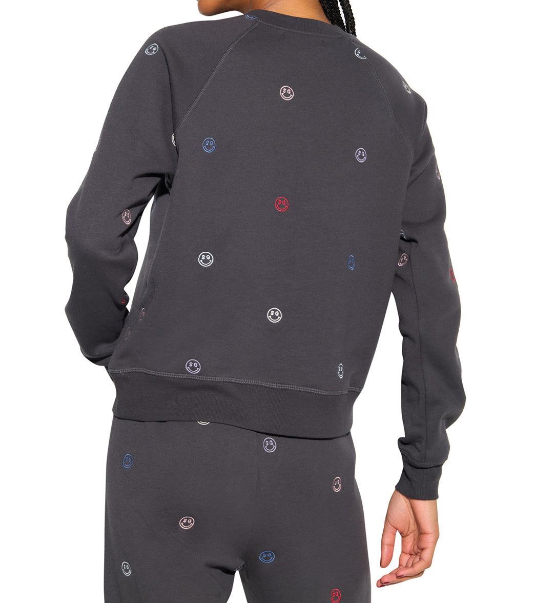 (取寄) スピリチュアル ギャングスター レディース オール スマイルズ フォーエバー コージー クルー Spiritual Gangster women All Smiles Forever Cozy Crew Vintage Black Spiritual Gangster All Smiles Forever Cozy Crew at EverydayYoga