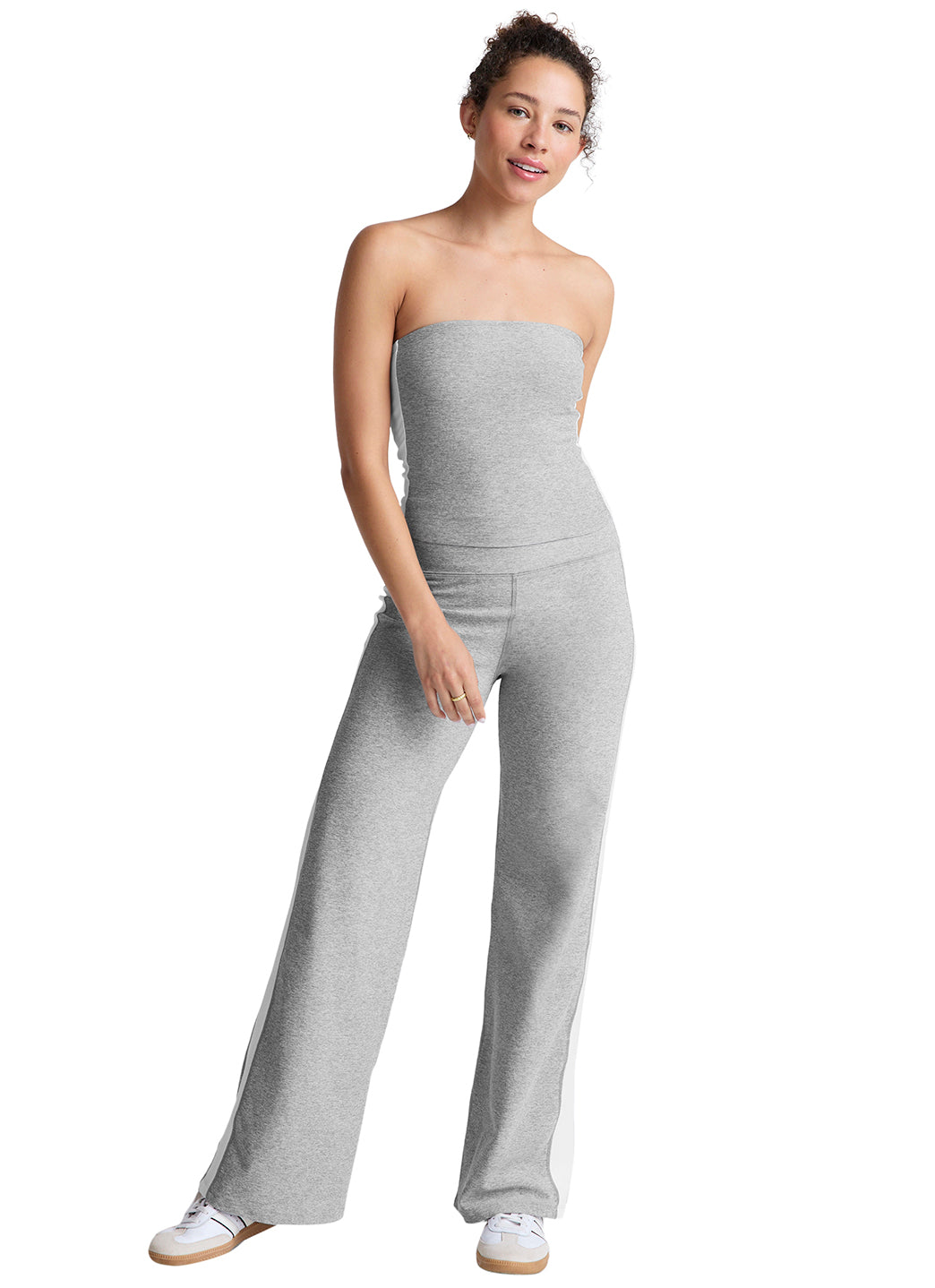 Beyond Yoga Spacedye Line Up Strapless Cropped Top at EverydayYoga