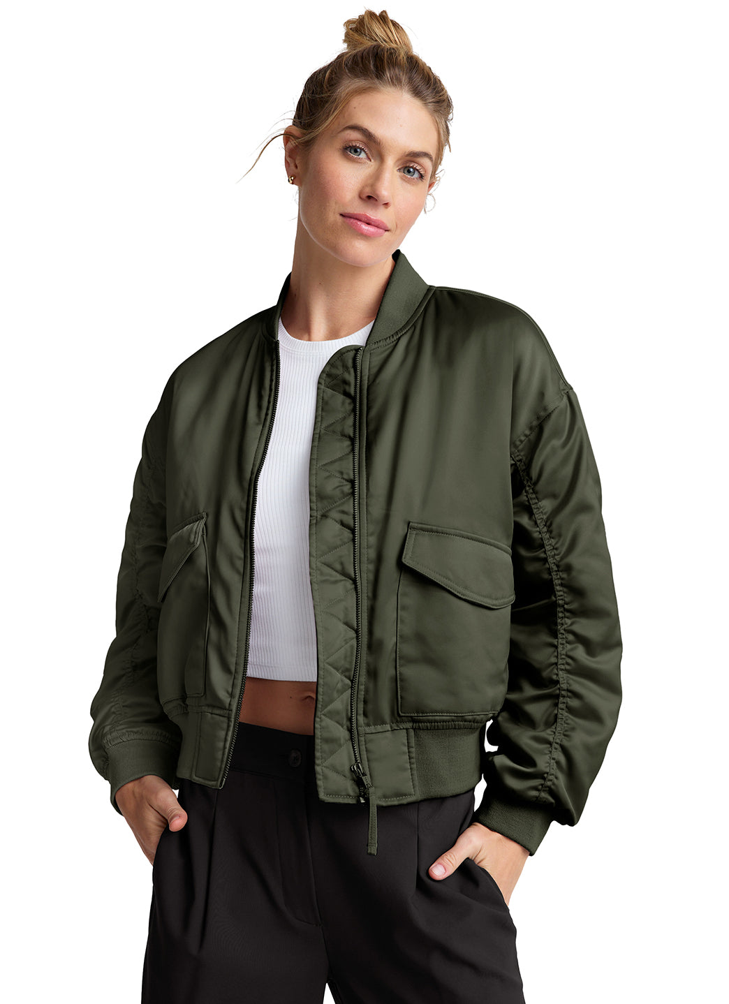 Beyond Yoga Melrose Bomber Jacket at EverydayYoga.com - Free Shipping