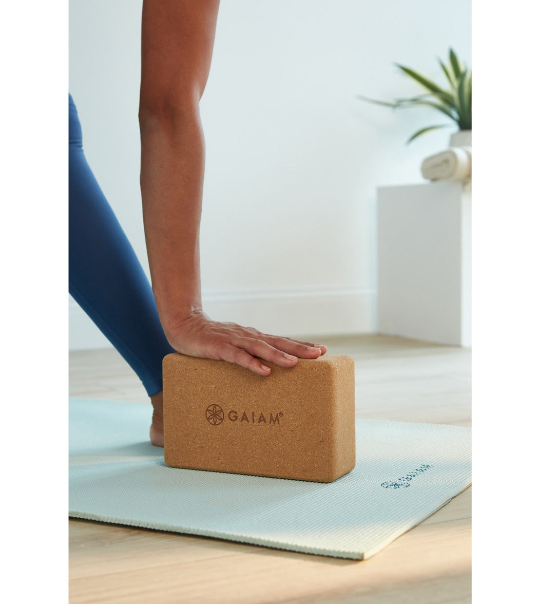 Gaiam Natural Cork Yoga Block Standard 4 Inch at EverydayYoga.com