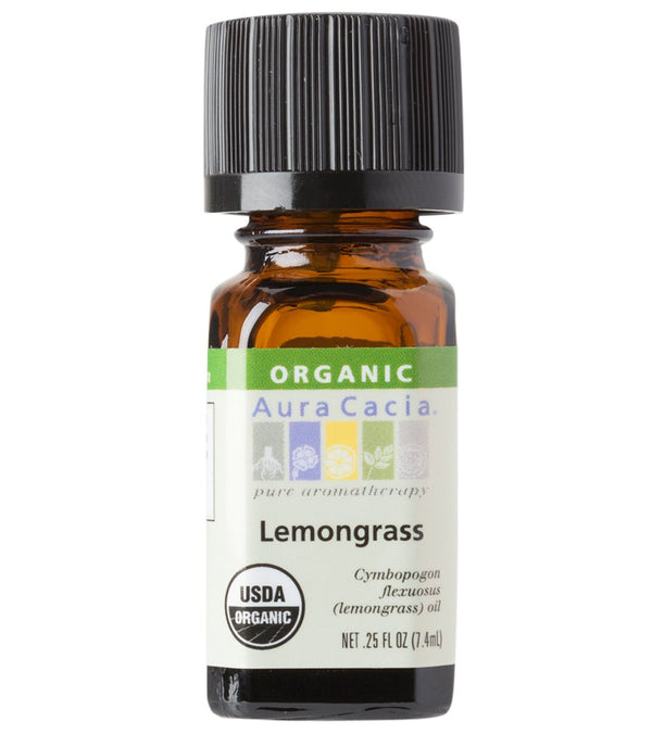 Aura Cacia Lemongrass Certified Organic 100% Pure Essential Oil - 0.25 oz