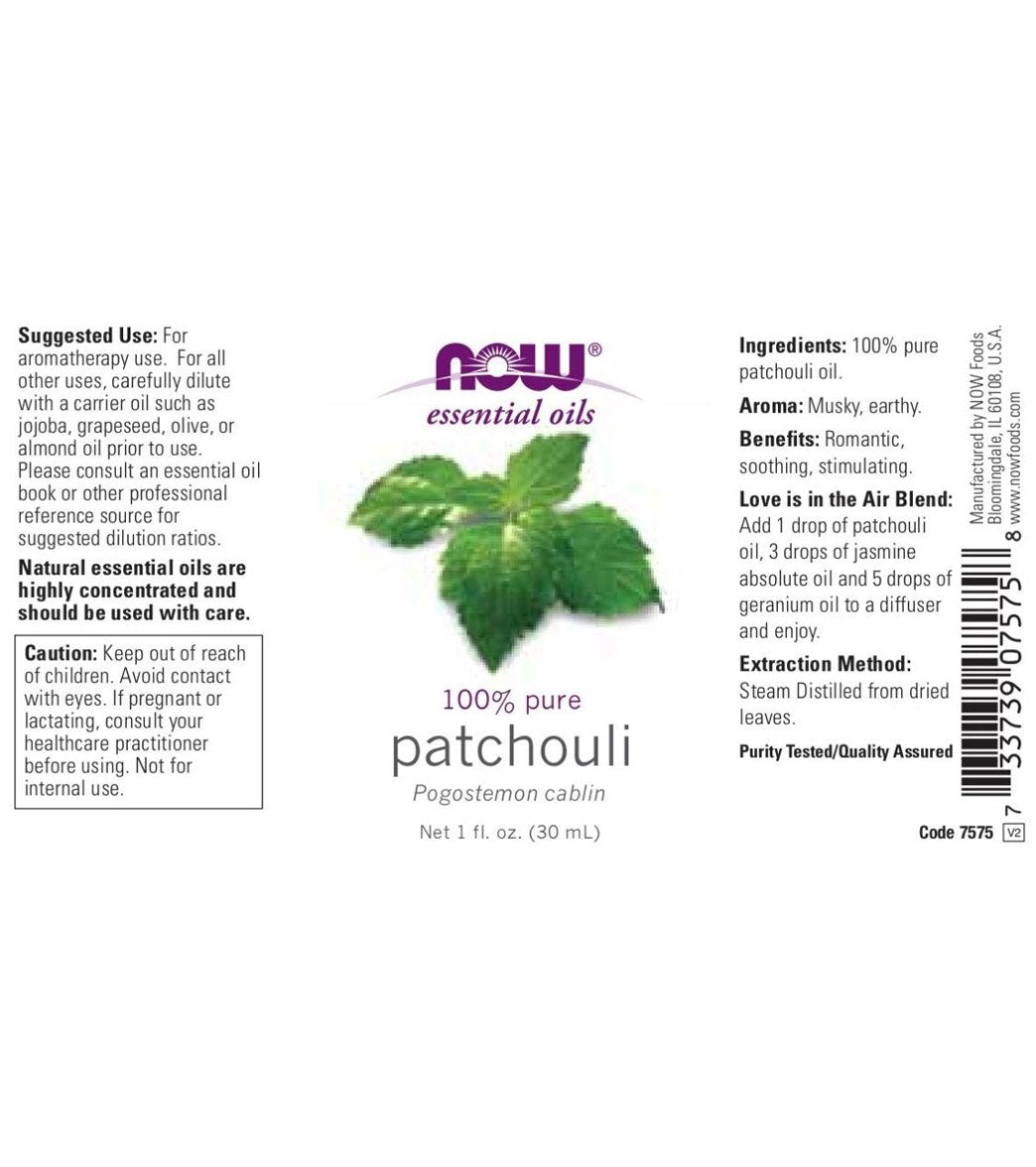 Now Essential Oils, Patchouli Oil, 1-Ounce Ingredients and Reviews