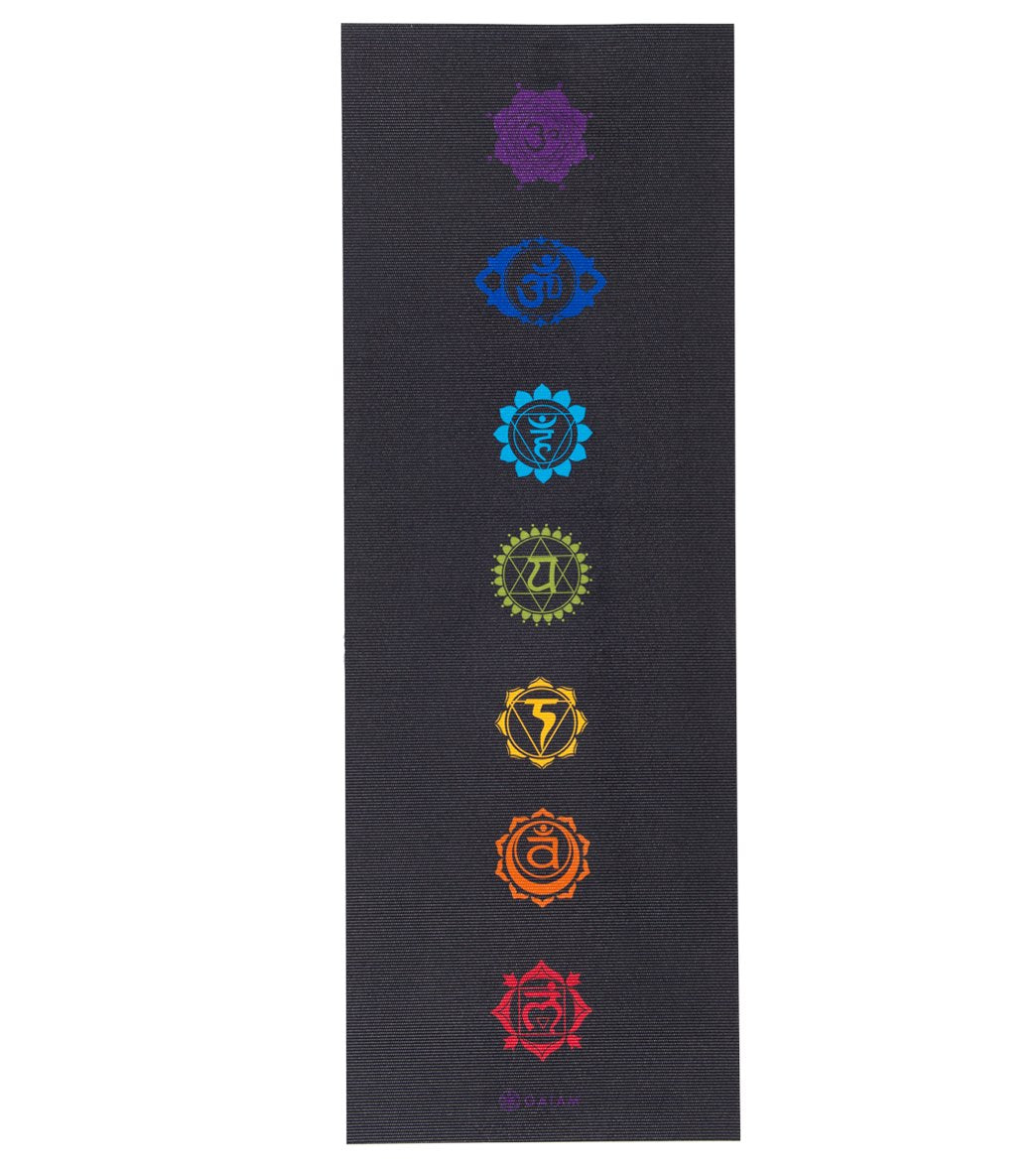 Frank Worthley naturlig Skoleuddannelse Gaiam Black Chakra Printed Yoga Mat 68" 6mm at EverydayYoga.com