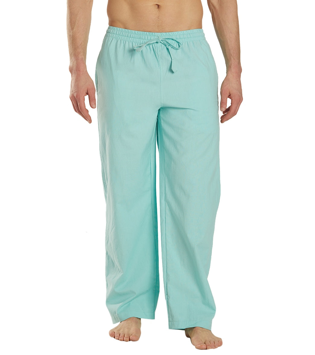 Pact Pants Men’s Size Large Drawstring Blue Organic Cotton Lounge Yoga