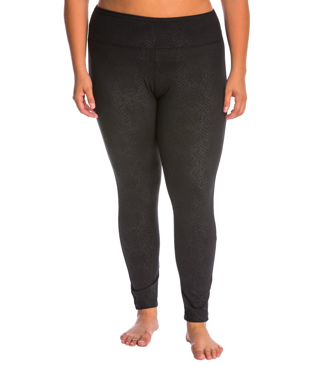 Balance Collection Plus Size Embossed Yoga Leggings at