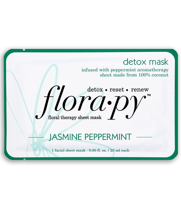 Florapy Detox Aromatherapy Sheet Mask, Jasmine Peppermint