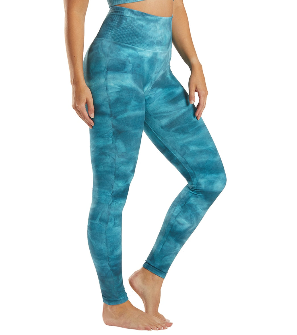 Waterfall Lucy Blue Tie Dye Printed Leggings Yoga Pants  Women  Pineapple  Clothing