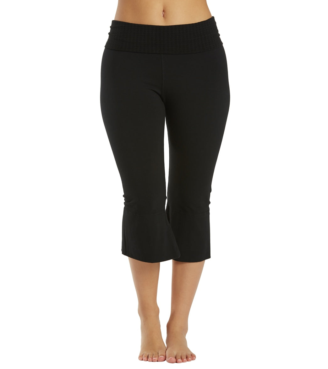 Hard Tail Contour Rolldown V-Split Capris at  - Free  Shipping